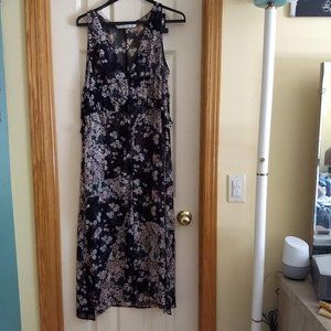 Zara dark floral sheer sleeveless duster kimono NWOT